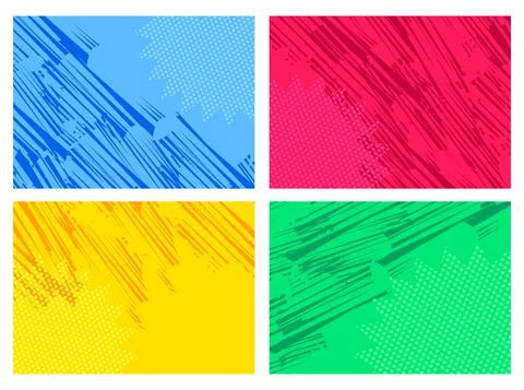 Collection of pop art comic background. Cartoon Vector Illustrations of retro Stock-Illustration