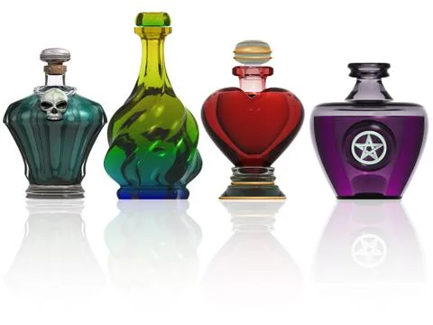 Collection of potion bottles Stock Illustration