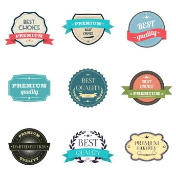 Collection of premium quality Labels. Stock Illustration