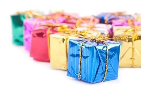 Collection of presents isolated on white Stock Photos