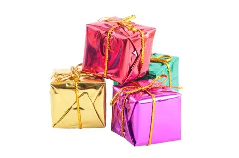 Collection of presents isolated on white Stock Photos
