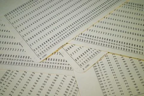 Collection of Printed Numerical Sheets 写真素材