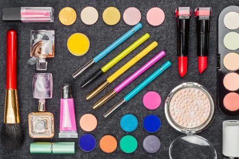 Collection of professional cosmetics Stock Photos
