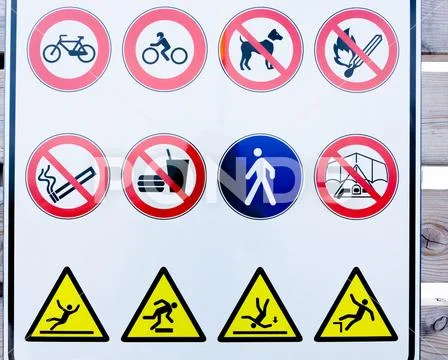 Collection of prohibition signs Stock Photos