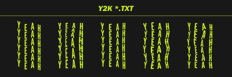 Collection psychedelic written words - YEAH. Psychedelic retro futuristic s.. 스톡 일러스트