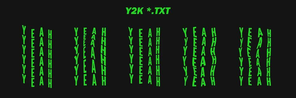 Collection psychedelic written words - YEAH. Psychedelic retro futuristic set 스톡 일러스트