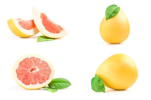 Collection of pummelo on a white background Foto stock