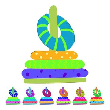 Collection pyramid toy vector cartoon graphic Stock Illustration