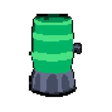 Collection rain barrel pixel art vector illustration Illustrazione stock