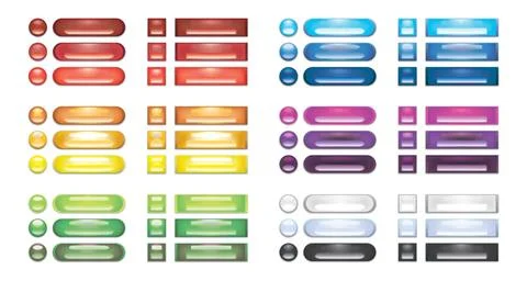 A collection of rainbow blank web buttons A collection of rainbow blank we... Stock Photos