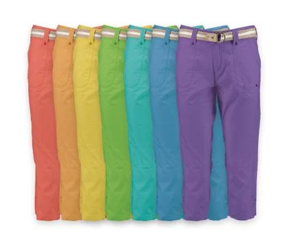 Collection Rainbow capri spring summer. Image on a white background. Stock Photos