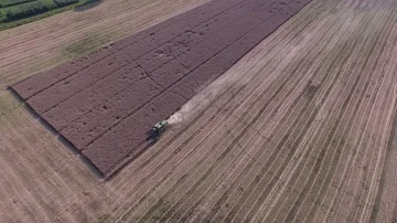 Collection of rapeseed, aerial view Stock Footage 85613334