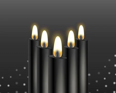 Collection of realistic candles Stock Illustration
