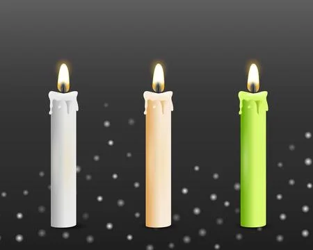 Collection of realistic candles Stock Illustration