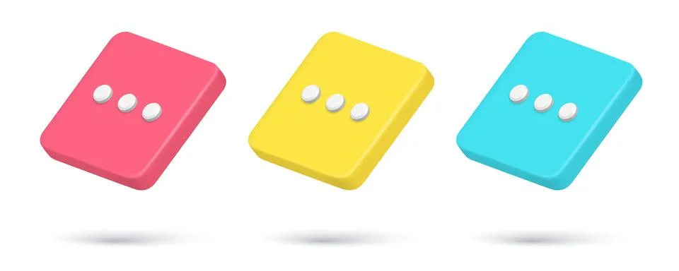 Collection realistic chat box three dots thinking bubble social network tex.. イラスト素材