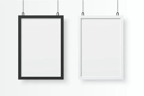 Collection of Realistic frame vector in wall background. Stock Illustration