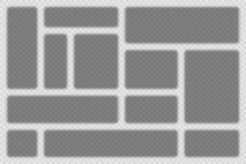 Collection of realistic rectangular shadows. Transparent square page dividers Stock Illustration