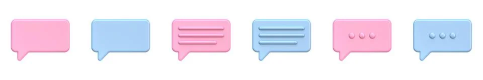 Collection of rectangular speech bubbles 3D Illustrazione stock