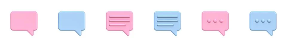 Collection of rectangular speech bubbles 3D Illustrazione stock