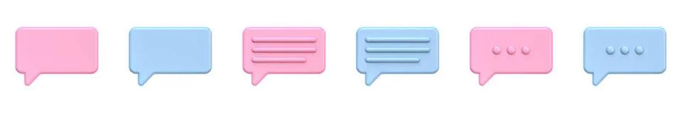 Collection of rectangular speech bubbles 3D Collection of rectangular spee... Stock Photos