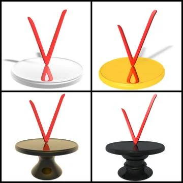 Collection. Red checkmark on a rack Stock Illustration