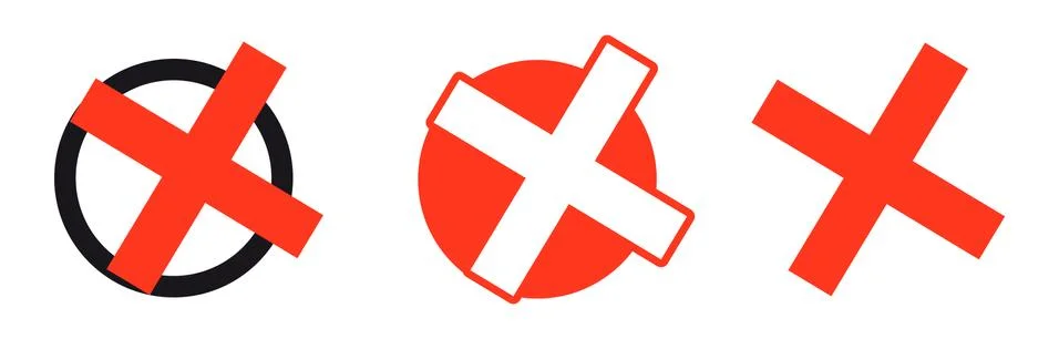 Collection red crosses Stock Illustration