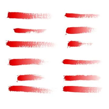 Collection of red grunge brushes Stock Illustration