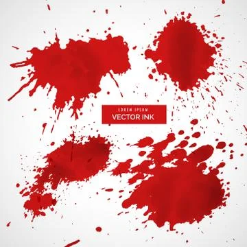 Collection of red ink splatter vector Illustrazione stock