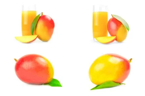 Collection of red mango isolated over a white background Stock Photos
