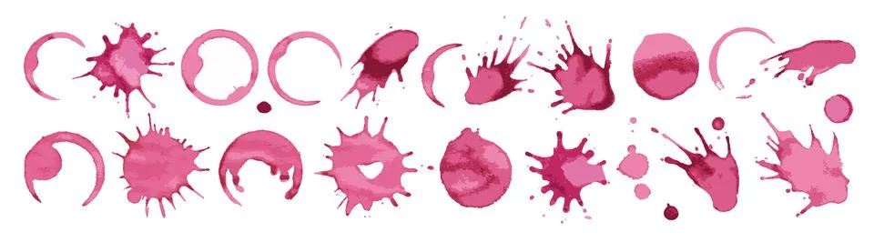 Collection of red vector splashes on a white background Stock Illustration