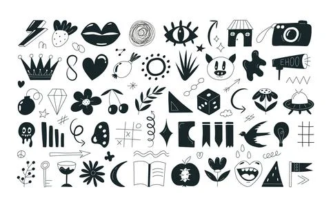 Collection of retro groove elements Illustrazione stock