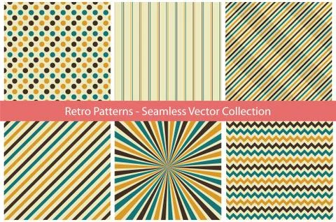 Collection of retro patterns. イラスト素材