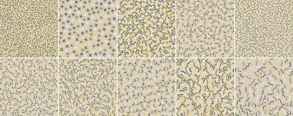 Collection of retro seamless geometric patterns. Color vector trendy vintage Stockillustratie