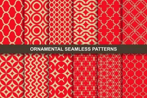 Collection of rich ornamental seamless patterns. イラスト素材