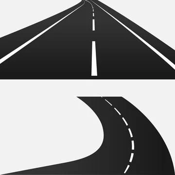 Collection of road vector design. pack of paved road vector. Stock Illustration
