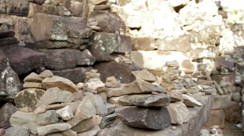 A collection of rock piled on top of each other to form a Stuppa at the Bayon 動画素材 42463346