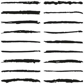 Collection of rough hand-drawn vector line brushes Stock Illustration
