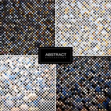 Collection of round abstract mosaic background Stock Illustration