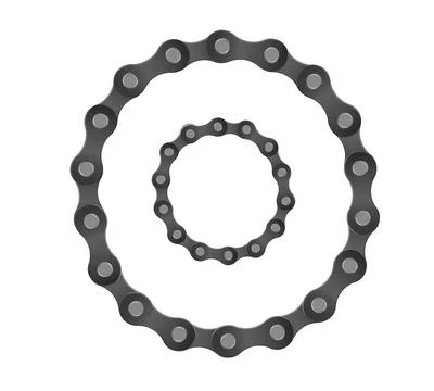 Collection of round bicycle chain border frames. Cycling line pattern Stock Illustration