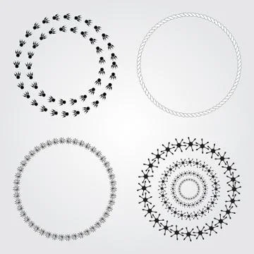 Collection  round decorative frames and labels. Stock Illustration