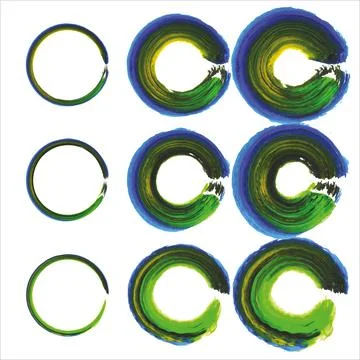 Collection of Round. Vector grunge round shapes. Doodle circles for design Stock Illustration