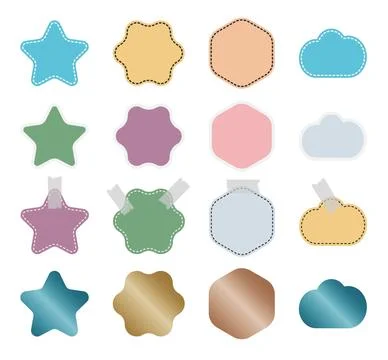 Collection of rounded corner pastel colored stickers Illustrazione stock