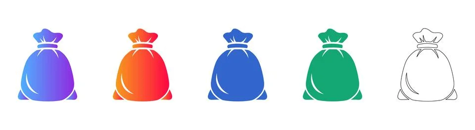 Collection of Sack or Bag Commodity Icons Stock Illustration