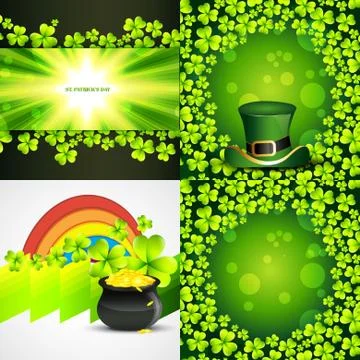 Collection of saint patrick's day background Stock Illustration