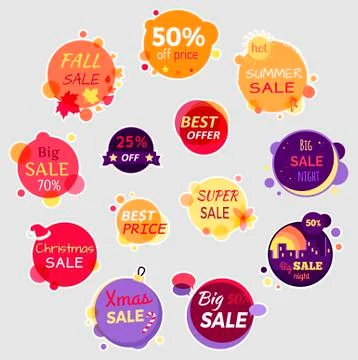 Collection of Sale Elements Stock Illustration