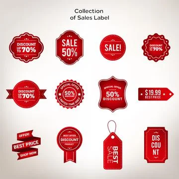 Collection of sales label. Vector Illustration Stock Illustration