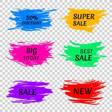 Collection of sales vector brushes. Discount banner. Stock Illustration