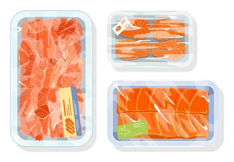 Collection of salmon fish Stock Illustration