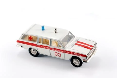 Collection scale model of the car first aid Stock Photos