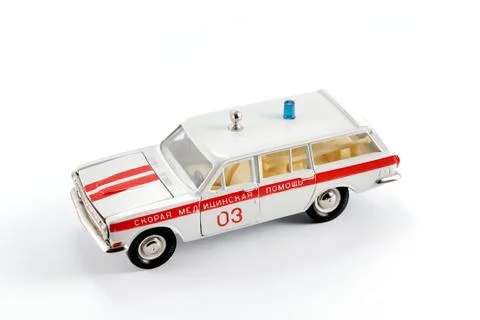 Collection scale model of the car first aid Stock Photos